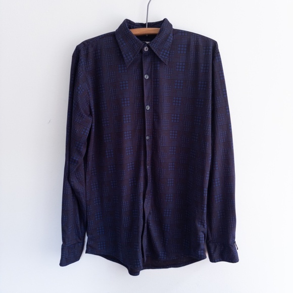 Vintage LEVIS SILVERTAB button up casual shirt 100% polyester MEDIUM Blue - Picture 2 of 6